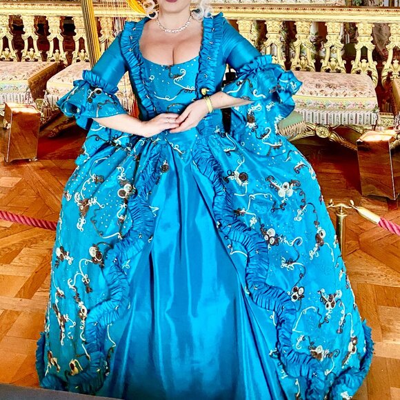 Marie Antoinette Rococo 18th Century French Court Dress Halloween Costume - Picture 2 of 16